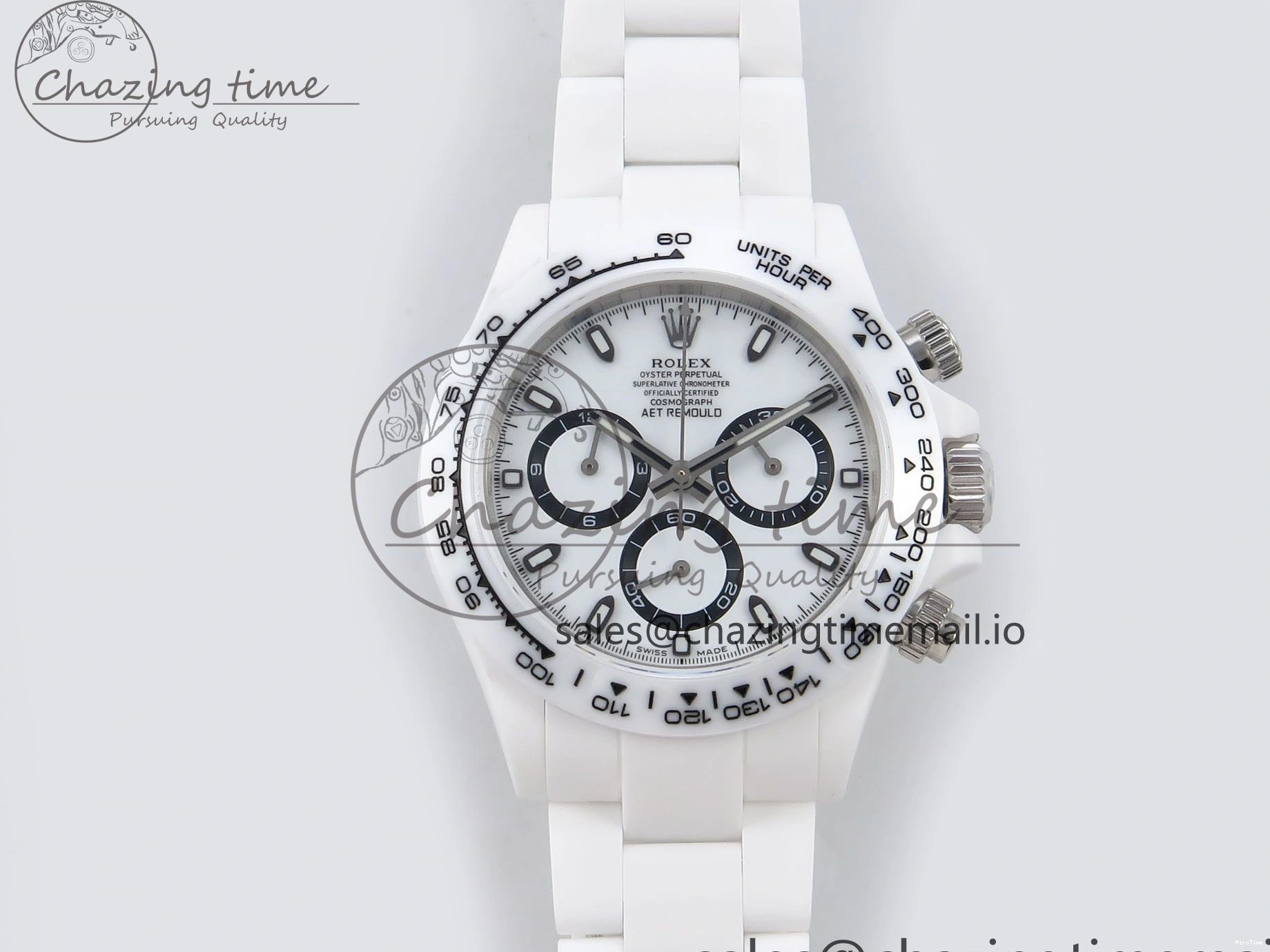 MiroTime 0319 Daytona AET White Ceramic Case and Bracelet Black Dial N6F Best Edition SA Seasonal 1195